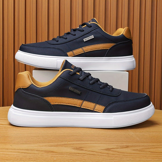PLUS SIZE Men's Trendy Skate Shoes, Comfy Non Slip Casual Lace Up Sneakers For Men's Outdoor Activities